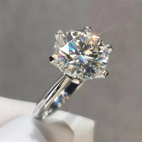 5 Carats Moissanite Engagement Ring Wedding Ring Bridal Ring Fancy Ring- D-VVS1 - Picture 3 of 5
